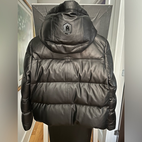 Mackage black Leather winter bomber jacket. Size small - Picture 4 of 7